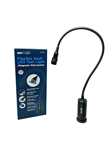 NextLED Flexible Shaft Magnetic LED Flashlight and Pickup Tool, Telescoping Neck with Extendable Neck up to 20 Inches, 300 Lumen Cree COB LED Work Light, Strong Magnetic Bottom, Pick up to 1Lb