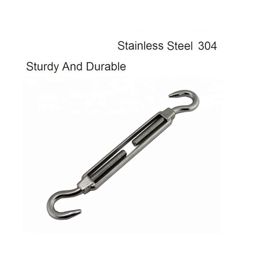 Turnbuckle Gancho Acero Inoxidable 304, 5 piezas, para cable de alambre M5 M6 M8, alta resistencia para vela de sombra y barandales miniatura 4