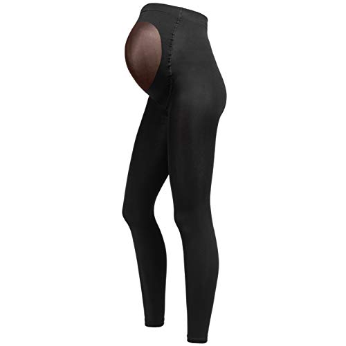 Herzmutter mallas de maternidad - Leggings de maternidad - 80 DEN - Calzas de maternidad de algodón - Leggings para futura mamá - Pantalones de maternidad mate – Negro – 1400 (S-M, Negro, 1x)