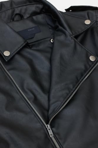 Image of SNITCH Black Zipper Faux Leather Jacket