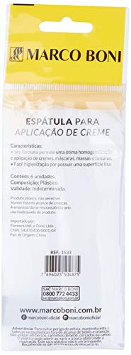 Marco Boni Espátula Para Aplicação De Creme 1533 Branco Kit Com 6 Unidades