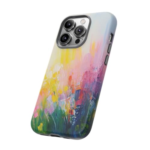 Coque rigide iPhone 14 Pro jaune motif abstrait coups de pinceau - 2
