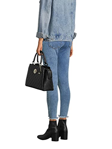 Guess Dayane Triple Compartment Satchel Black