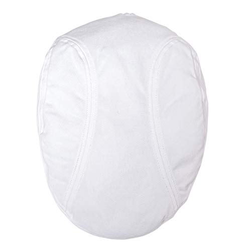 Botvela Men Cotton Twill Newsboy Flat Ivy Driving Hat Fitted Cap (White, 7 5/8) #TOP4