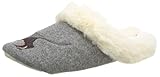 Slipper mit Charaktermotiv Joules Damen Slippet Luxe Hausschuh, Tweed Dackel Hund, Small