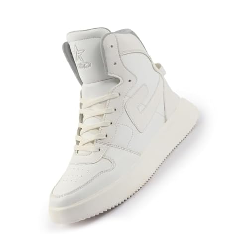 Image of FAUSTO Men's High Top Chunky Classic Lace Up Sneakers|High Ankle Sneakers with Memory Cushion|Lightweight All Day Sneakers