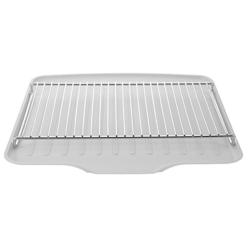 Lurrose ステンレス製水切りラック シンク上省スペース設計 排水トレー付き キッチンカウンター用 食器乾燥スタンド 小型でコンパクトな調