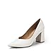 DREAM PAIRS Damen Pumps mit hohem Blockabsatz, Party-Schuhe, elegant, zum Hineinschlüpfen,Size 38.5,Weiss/Pu,SDPU2229W