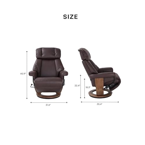 Sillón reclinable moderno tela marrón miniatura 3