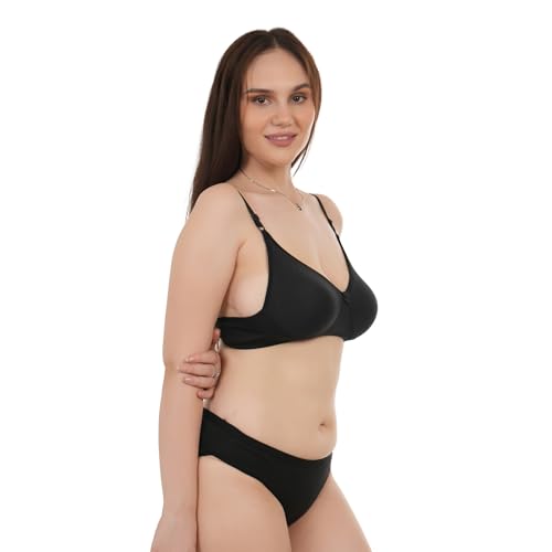 Image of UNITRUST Premium Lingerie Set with Full Coverage Non-Padded Bra and Hipster