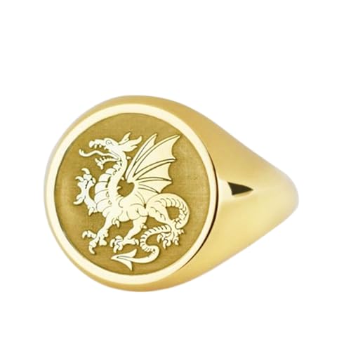 Bague en argent 925 dragon chinois plaqué or | Le cadeau symbolique idéal en taille 5 à 12.5 US