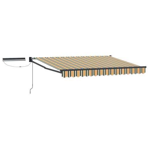 Auvent rétractable électrique 3,5x2,5m | Stores extérieurs de terrasse vert jaune - 2