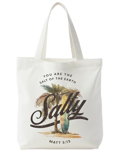 Supwhd Tropical Summer Christian Tote Bag, You are Salt of