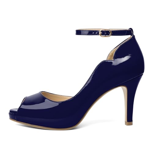 AUMOTED High Heels Pumps Platforms Shoes for Party Daily 3.4" Dressy Pumps2