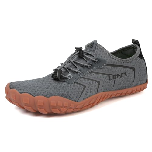 Image of UBFEN Water Shoes for Men Women Quick Dry Swim Aqua Socks | Lightweight Barefoot-style Fit, Rubber Sole, Hiking, Fishing, Kayaking, Beach, Pool, Boating, Diving And Water-to-land Wear