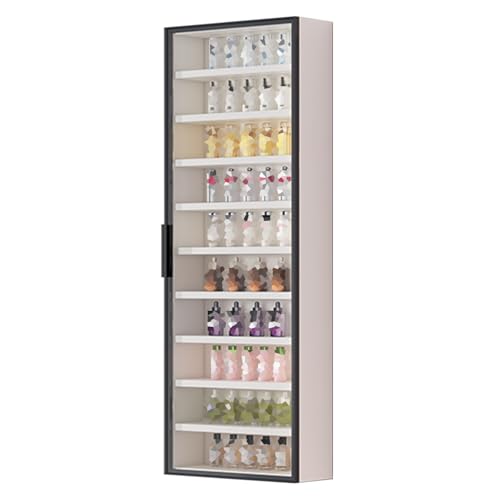 Display Cabinets, Multi-Tier Curio Storage Shelving with Glass Doors, Figures Dolls Model Wooden Display Case, Collectibles Organizers Rack, Home Playroom Showcase(White,30x
