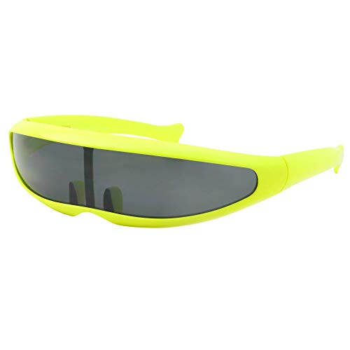 grinderPUNCH Neon Futuristic Narrow Sunglasses | Cyclops Costume Glasses Black Lens - Adult2