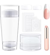 French Tip Stamp, French Manicure Kit Nail Stamping Long & Short Jelly Nail Stamper with Silicone...