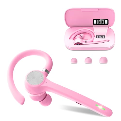 HEIBAS Bluetooth Headsets, Wireless Earpieces with a Charging Case Hand-Free Headphones for Office/Drivers/Business