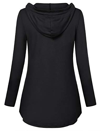 Quinee Maternity Blouse, Long Sleeve V Neck Nursing Tops Fashionable Breastfeeding Shirt Autumn Lightweight Hoodie Thin Spandex Tunic Sweatshirts Black Xl #TOP2