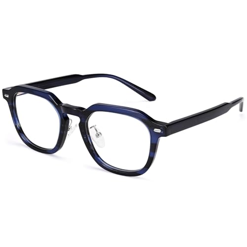Image of Dollger Blue Light Blocking Glasses For Woman Men Thick Acetate Frame Rectangle Square Lens Non-Prescription