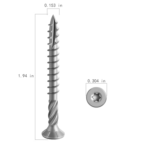 Image of Wensilon #8 * 2 inch 304 Stainless Steel Deck Screws, (2610pcs) 15 lbs.Exterior Wood Screws, Rust Resistant epoxy Coated, Bronze, T20 Star Bit