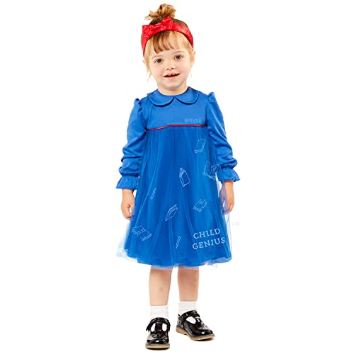 Disfraz de Matilda para bebé azul vestido de Roald Dahl infantil 2