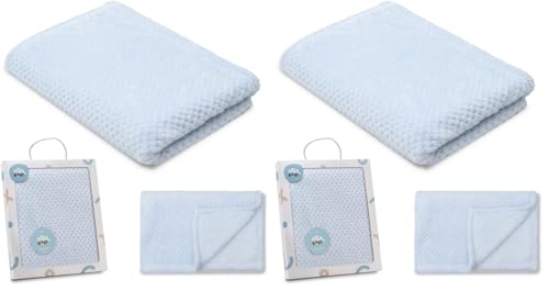 Interbaby   Manta Bebé Recien Nacido | Extrasuave de Porcorn, Cómoda, Cálida | Manta Meses Bebé 80x110cm, Unisex, para Cunas, Carritos (Paquete de 2)