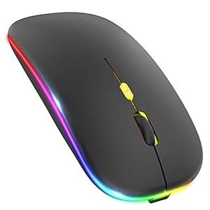 PASONOMI Aktualisierung Kabellose Maus, LED Wiederaufladbare Leise Funkmaus Laptop Wireless Mouse, 2.4G USB Mäuse mit…