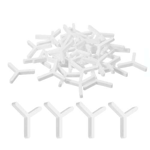 QUARKZMAN 200 Stück Wand- und Bodenfliesen Kunststoff Y-Typ Abstandhalter Fliesenwerkzeuge 2 mm 1/12 Zoll Sechseck Fliesenabstandhalter für die Installation von Keramikfliesen, Weiß