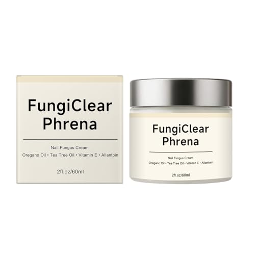 FungiClear Phrena Nail Care Cream Toenail Nail Repair for Damaged Strength & Nail Growth Tea Tree Oil Oregano Oil Vitamin E 60ml 2.03fl.oz (1pcs)