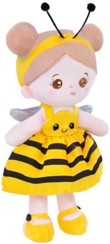 OUOZZZ 12" Soft Baby Doll Toys for 1 + Year Old Girl Gifts, Birthday Gifts for 1 Year Old Girl Christmas Plush Toys Gift for Toddler Kids Yellow Bee Dress B-bee Dress image 8 of 8 B0CC25GVY4