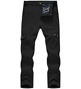 Rdruko Men's Snow Ski Outdoor Waterproof Insulated Hiking Snowboard Fleece Work Pants 6 Pockets