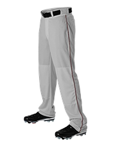 Alleson Adult Baseball Pant with Braid Grey, Maroon 2X 605WLB 605WLB-GRMA-2X
