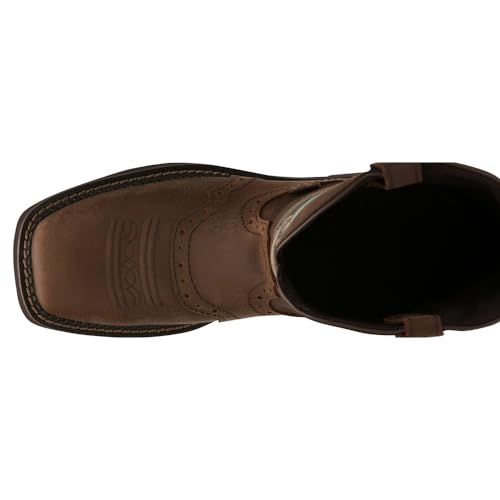 Justin Women’s Inji II 11" Gypsy Western Boot – Distressed Leather Cowgirl Boots with Square Toe, Stitch Detailing, J-Flex Comfort System, and Removable Orthotic Insole, Brown - 8 B4