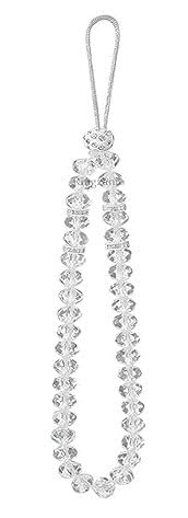 Luxury White Beaded Mobile Lanyard, Transparent Crystal Wrist Strap for Girls, Phone and Purse Accessory-image-27