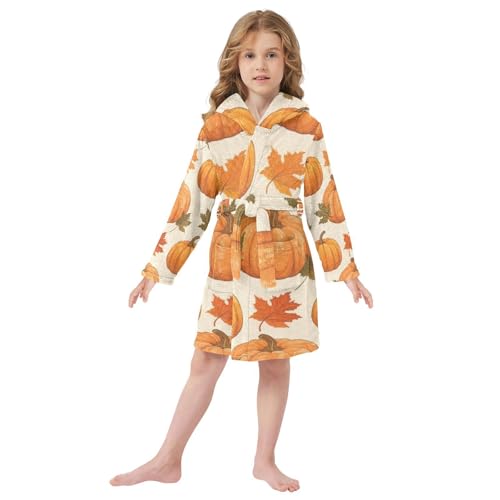 GuoChe Autumn Leaf Halloween Hooded Robe Kids Robes For Girls Size 6-72