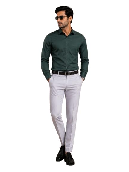 Men's Slim Fit Formal Trousers | Premium Stretch Office Pants | Wrinkle-Resistant Business Casual Flat Front Dress Pants with Side Pockets-picture-54