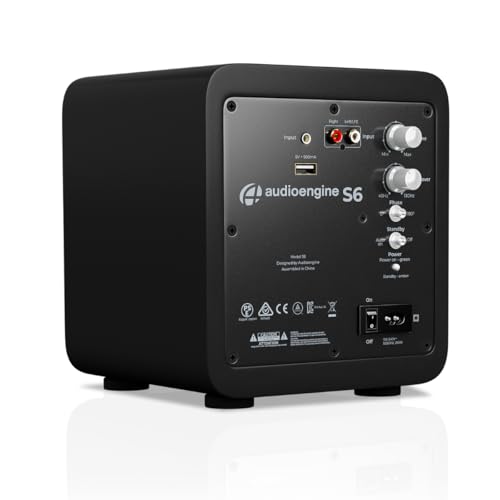 Image of Audioengine S6 Mini Subwoofer - Compact 210W Powered Bass Speaker for Music, Movies, Gaming & Home Office Setups - Black