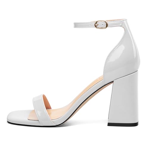 Square Open Toe Block High Heels for Women Ankle Strap Chunky Heeled Sandals Women's Summer Dress Sandal Shoes 3 Inch2