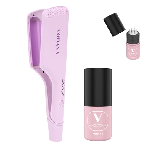 VODANA Professional Hair Irons Bundle, Triple Flow Hair Waver 1.25 inch, Lavender, Heat Balance Blockingloss Scalp Tonic