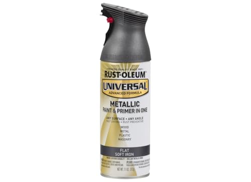 Image of Rust-Oleum 271473 Universal All Surface Metallic Spray Paint, 11 oz, Flat Soft Iron