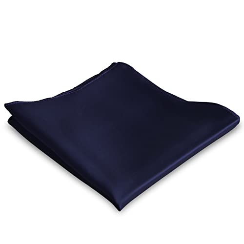 Mr.Van 100% Seide Einstecktuch für Herren, Elegant, Marineblau, Weich, 35 * 35 cm, 16,5 Momme Seideneinstecktuch Einfarbig Uni
