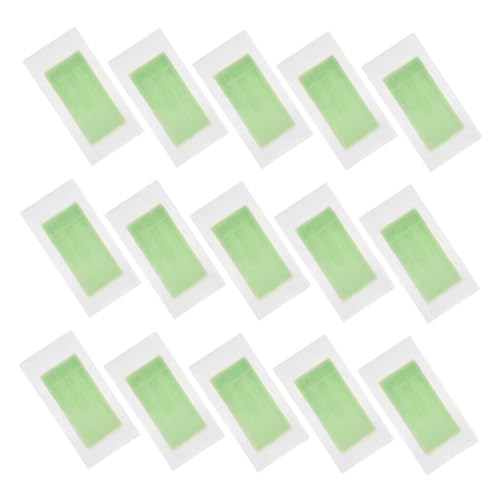 WOONEKY 20 Láminas de Bandas Depilatorias Corporales y Faciales Verdes Papel Encerado para Depilación de Piernas y Cuerpo Tiras Depilatorias Suaves para Piel Sensible Uso Corporal