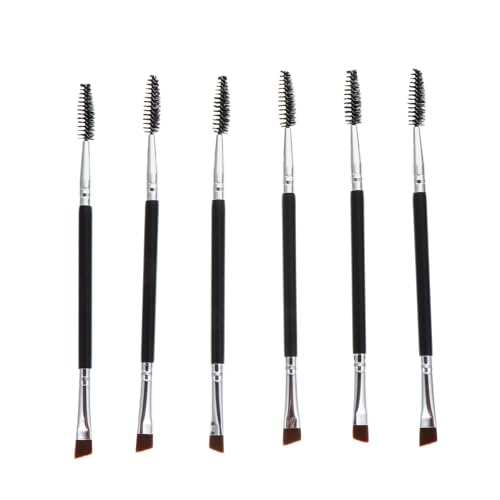 IWOWHERO 6pcs Eyebrow Brush Set Multi-function Makeup Tools Angled Spoolie for Brows