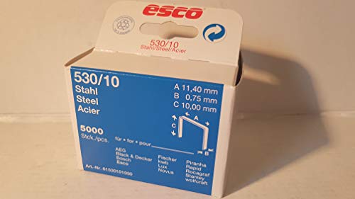 Preisvergleich Produktbild Esco Tackerklammern Typ 530 10mm 5000 Stück