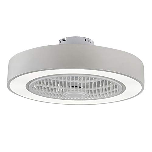 Ysss Ventilador Inteligente Dormitorio de la Sala de Estar Moderno, Minimalista, Techo, Control Remoto, Ciudad Antigua, Ventilador de luz,Blanco