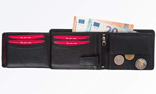 Preisvergleich Produktbild Geldbeutel FC Bayern München schwarz + gratis Aufkleber - Beutel / Tasche / monedero / purse / bourse Munich Geldbeutel, Geldtasche, Portemonnaie