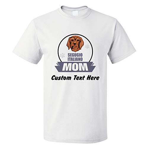 Custom Funny Graphic T Shirts for Men Mom Segugio Italiano Dog Cotton Top White Personalized Text Here Large