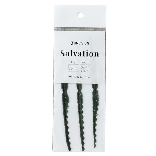 SALVATION 3本 釣り 釣り具 タイラバネクタイ エラストマー素材 水流 反応 海釣り 海 アウトドア (ウィードシルバー)